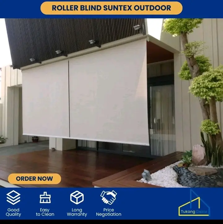 Tirai Solar Screen Custom Roller Blind dengan Jenis Tarikan Manual Chain - , Curtain