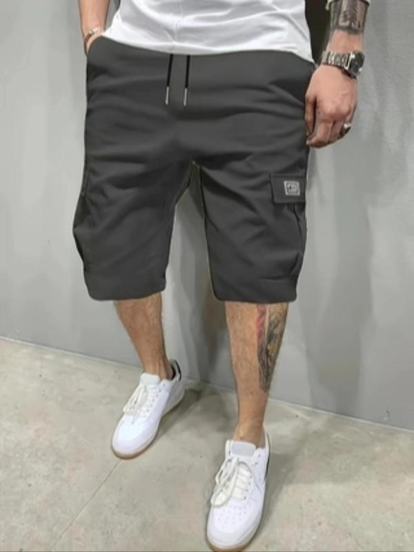 Men's Solid Pocket Cargo Shorts, Regular Fit Casual Comfy Breathable Shorts for Summer, Men's Bottoms for Daily Wear 4