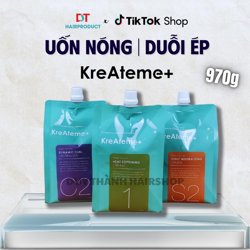 Uốn nóng KreAteme+, duỗi tóc KreAteme thuốc khỏe, uốn căng sóng, ép bóng mượt, nhẹ mùi 970G