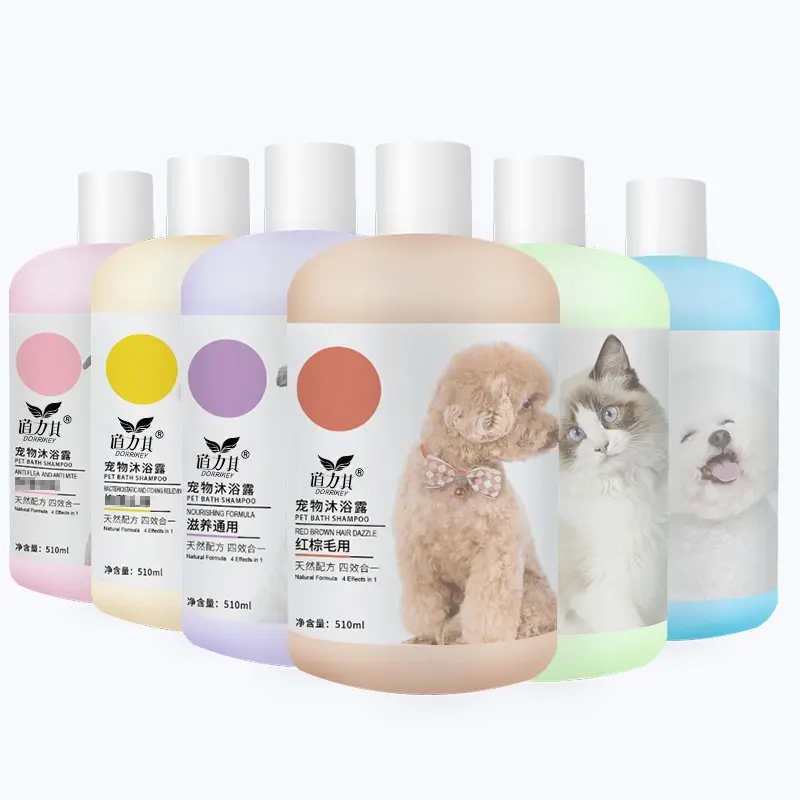Dorrikey Pet Shampoo 510ml -Dog, Cat, Anti-Bacteria, Anti-Itch, Anti Flea, Mites, Whitening, Brown Fur