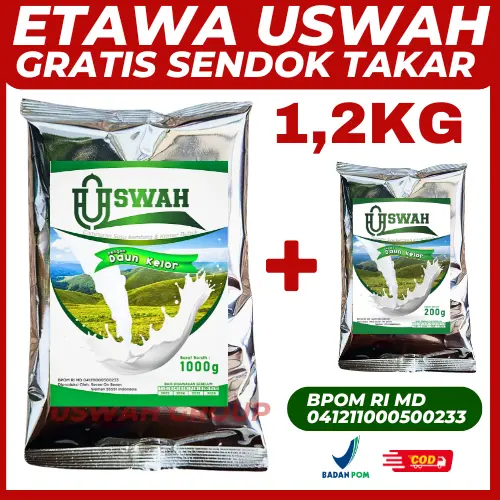 Susu Etawa Uswah Bubuk 1,2 KG + Bidara & Kelor untuk Kesehatan Tubuh - Milk 0