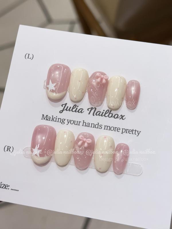 JuliaNailbox Mã K24 Thiết Kế Thủ Công - Kèm Dụng Cụ Gắn