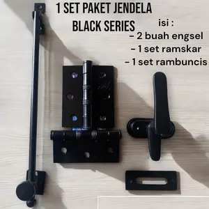 Paket Perlengkapan Jendela  Hitam Dop Lengkap dan Praktis alumunium handle jendela