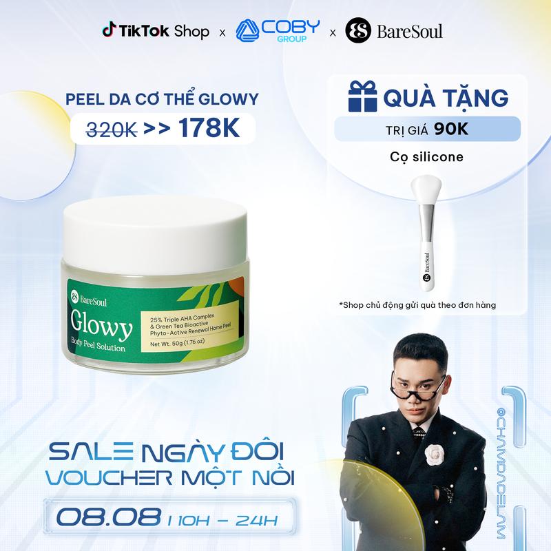 (công thức mới) Peel da tẩy tế bào chết giúp làm sáng, giảm thâm mông, nách, bẹn, đầu gối, khuỷu tay AHA 25% BareSoul Glowy Body Peel 50g ( kiểm tra đơn hàng trước khi thanh toán )
