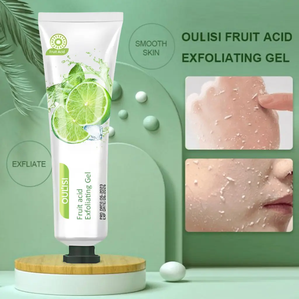 TERMURAH OULISI Fruit Acid Exfoliating Gel 30g Perontok Daki dan Pemutih Badan Blackhead Cleaner Body Exfoliating