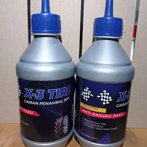 2 Botol cairan penambal ban tubeles x-3 tire super lengket