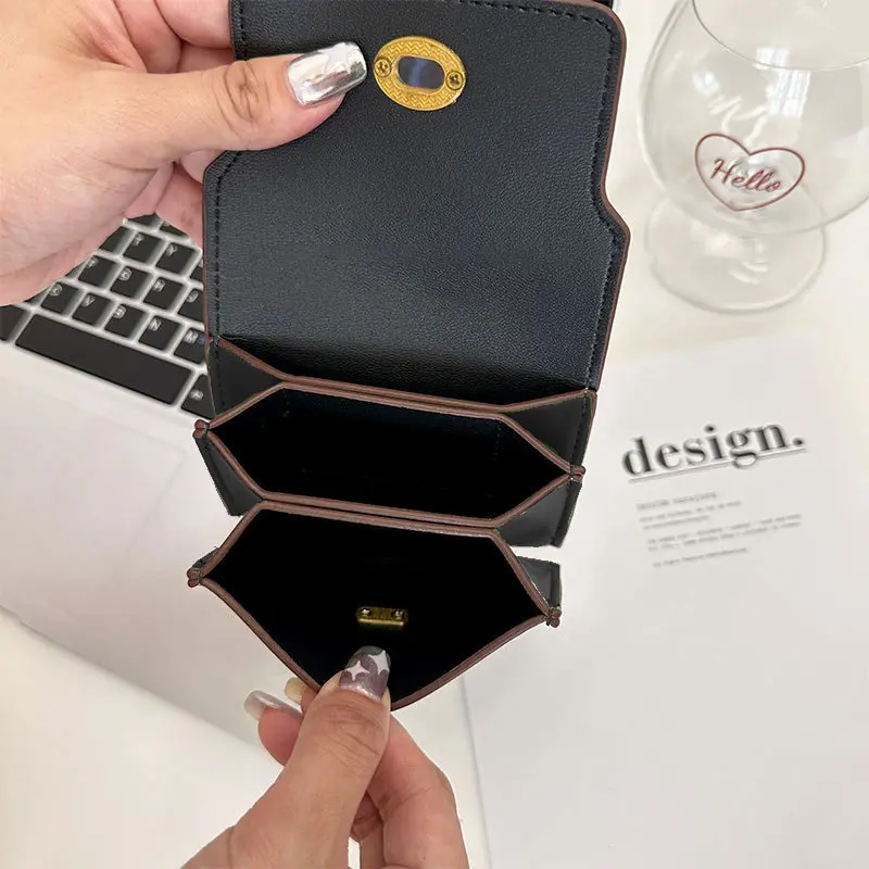 ELSA Dompet lipat modis warna permen Polos untuk wanita Dompet Kartu desainer mewah Wadah/Dompet KoinC368-2 dompet  wanita murah dompet dompet  lucu 2