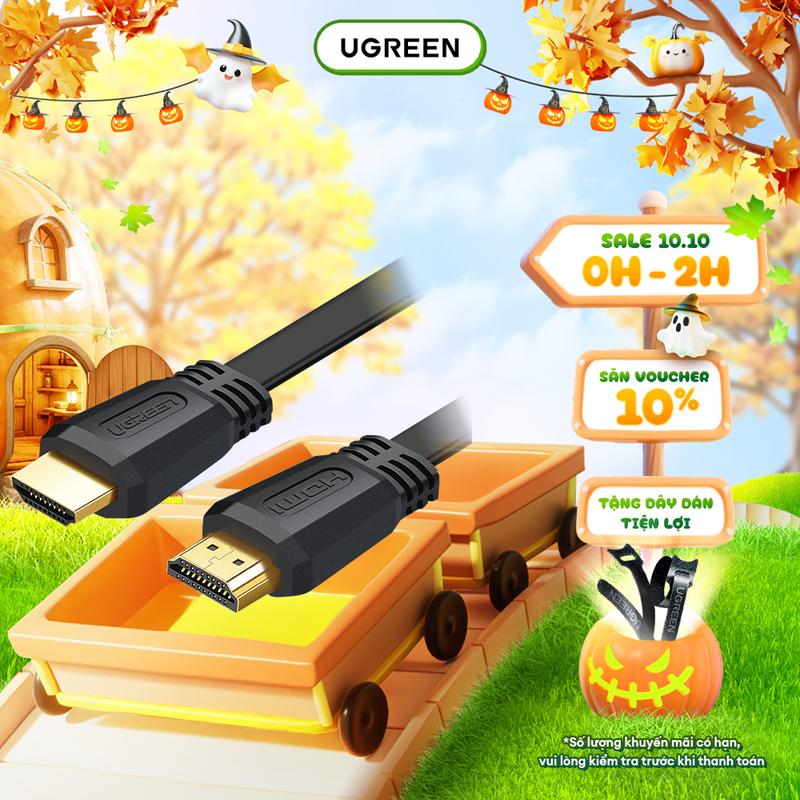 Cáp HDMI 2.0 UGREEN ED015 Hỗ trợ độ phân giải 3D 4K*2K Tương thích nhiều thiết bị | Bảo hành 18 tháng 1 đổi 1 Hỗ trợ âm thanh Nghe Nhạc Phụ Kiện