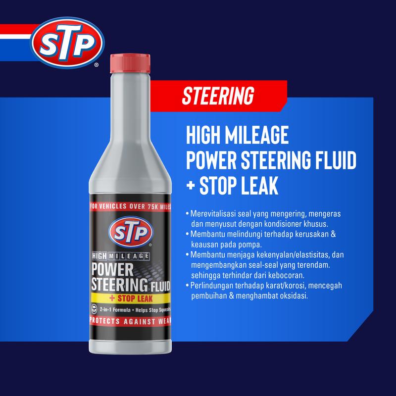STP Power Steering Fluid + Stop Leak Minyak Pelumas Stir Cegah Rembes 1