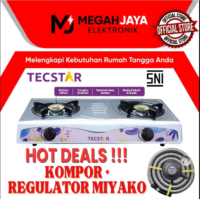 [EKSKLUSIF LIVE TERMURAH] [COD] ISCHA SARGITA TECSTAR / OMICKO KOMPOR STAINLESS STEEL KM 202 / KM202 / KM-202 (2 TUNGKU) GARANSI RESMI