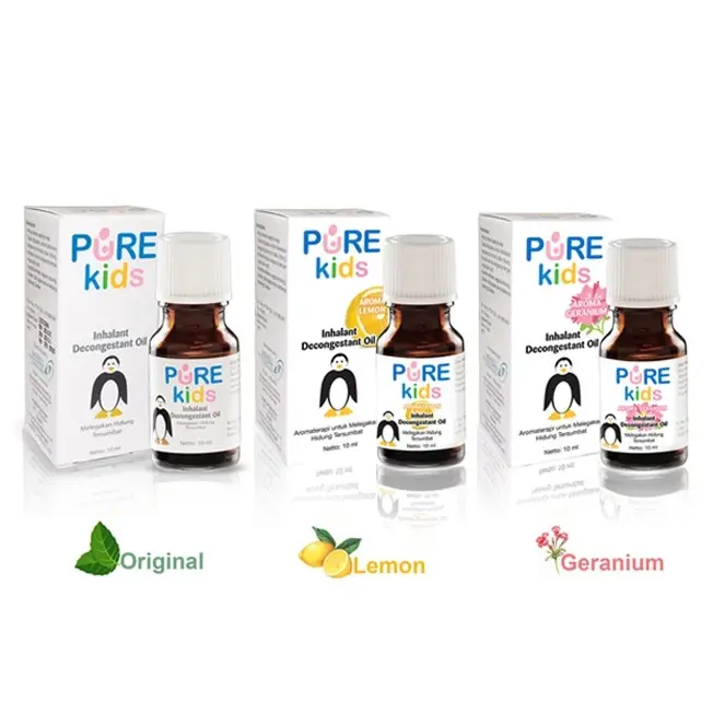 Pure Kids Inhalant Decongestant Oil Melegakan Pernapasan Hidung Tersumbat dan Batuk Pilek Bayi Anak