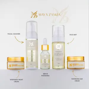 MAYA ZASKIA Bundling Skincare Set - Facial Cleanser, Face Mist, Serum Whitening, Whitening Night Cream & Whitening Day Cream