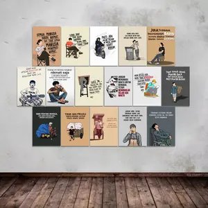 Dekorasi Dinding Poster KATA KATA Ukuran A5 A6 ( 1 Paket isi 16 Pcs ) Dekorasi Rumah Hiasan Dinding Kamar Cetak Foto Walldecor Kertas