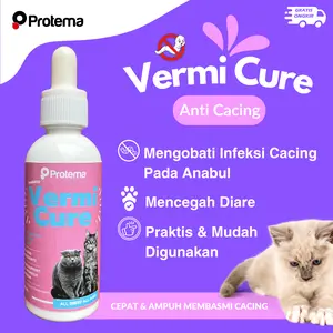 VERMI CURE | PROTEMA | 30 ML | OBAT CACING KUCING AMPUH MEMBASMI CACING | CEGAH DIARE & INFEKSI