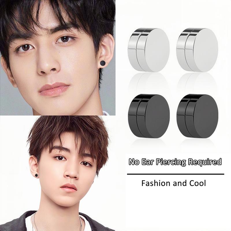 Bông Tai Đinh tán Nam Châm 1 Cặp, Unisex, Không Cần Bấm Lỗ, Dành Cho Nam Và Nữ, Kẹp Tai Thép Titan