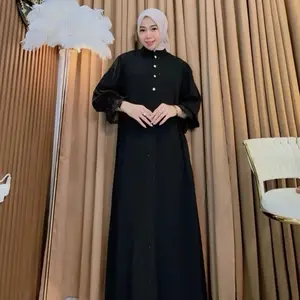 Nisyaa Abaya Renda Premium by Zeapa.Chic READY STOK – Gamis Lebaran 2026 Elegan Kancing Depan