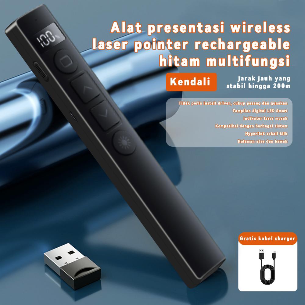 NEXID Laser Pointer Presenter Wireless USB Pen Laser Hijau Presentasi PPT Jarak 200 M