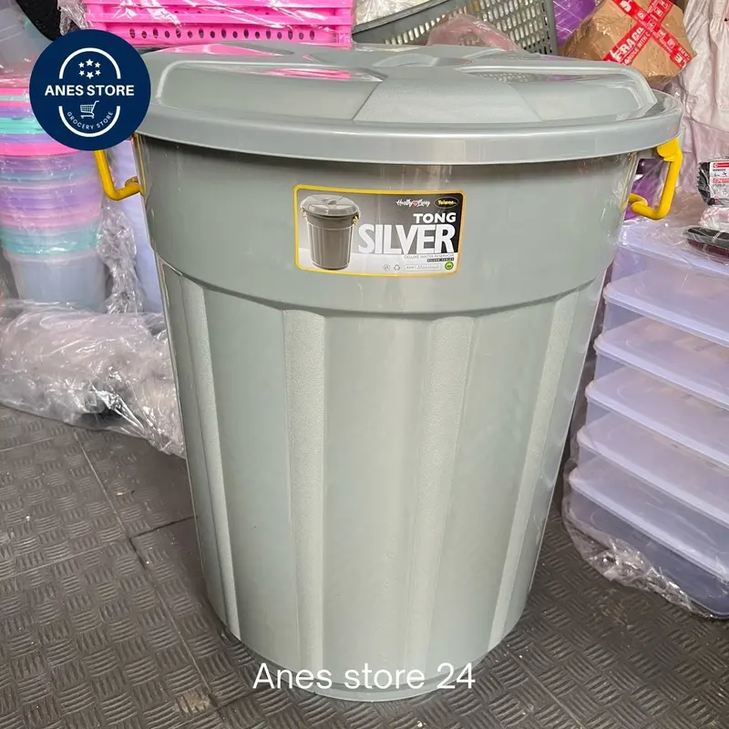 ember tong jumbo 120 liter + tutup taiwan silver / tong sampah jumbo besar/ember jumbo bahan tebal antipecah 1