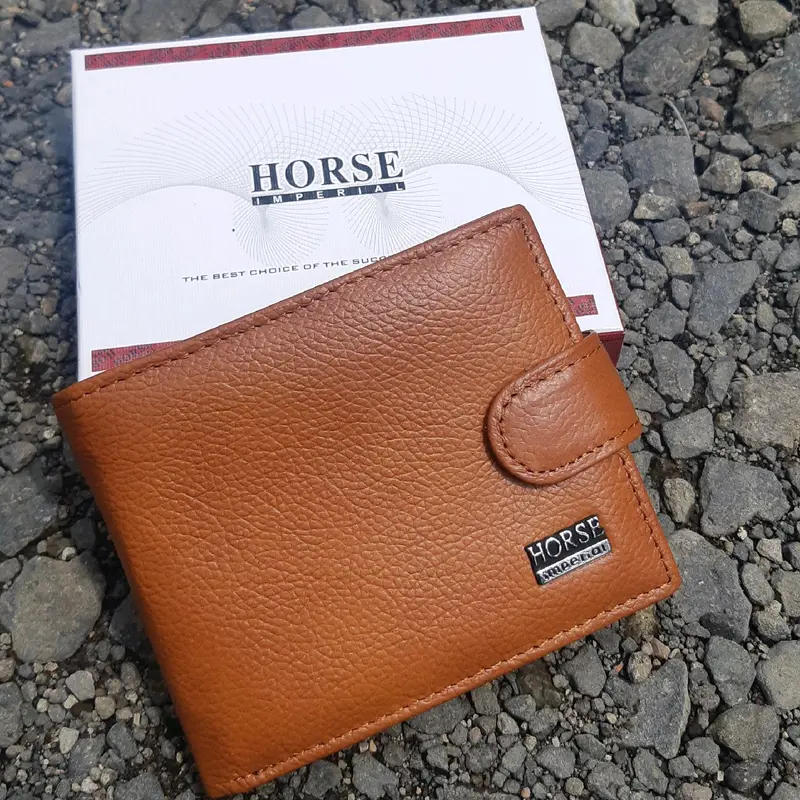Dompet Pria Kulit Asli Imperial Horse Model Kancing Standar Kartu Uang 0