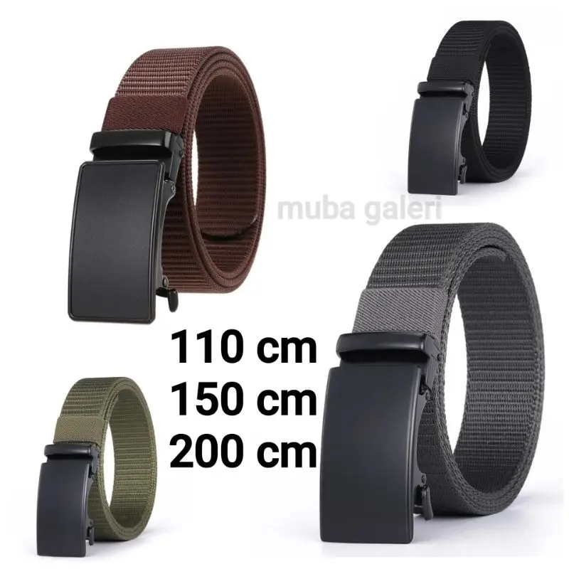 IKAT PINGGANG PRIA TACTICAL JUMBO PANJANG 200 CM SABUK KANVAS NILON METAL BUCKLE GESPER OUTDOOR MENT BELT KEPALA BESI