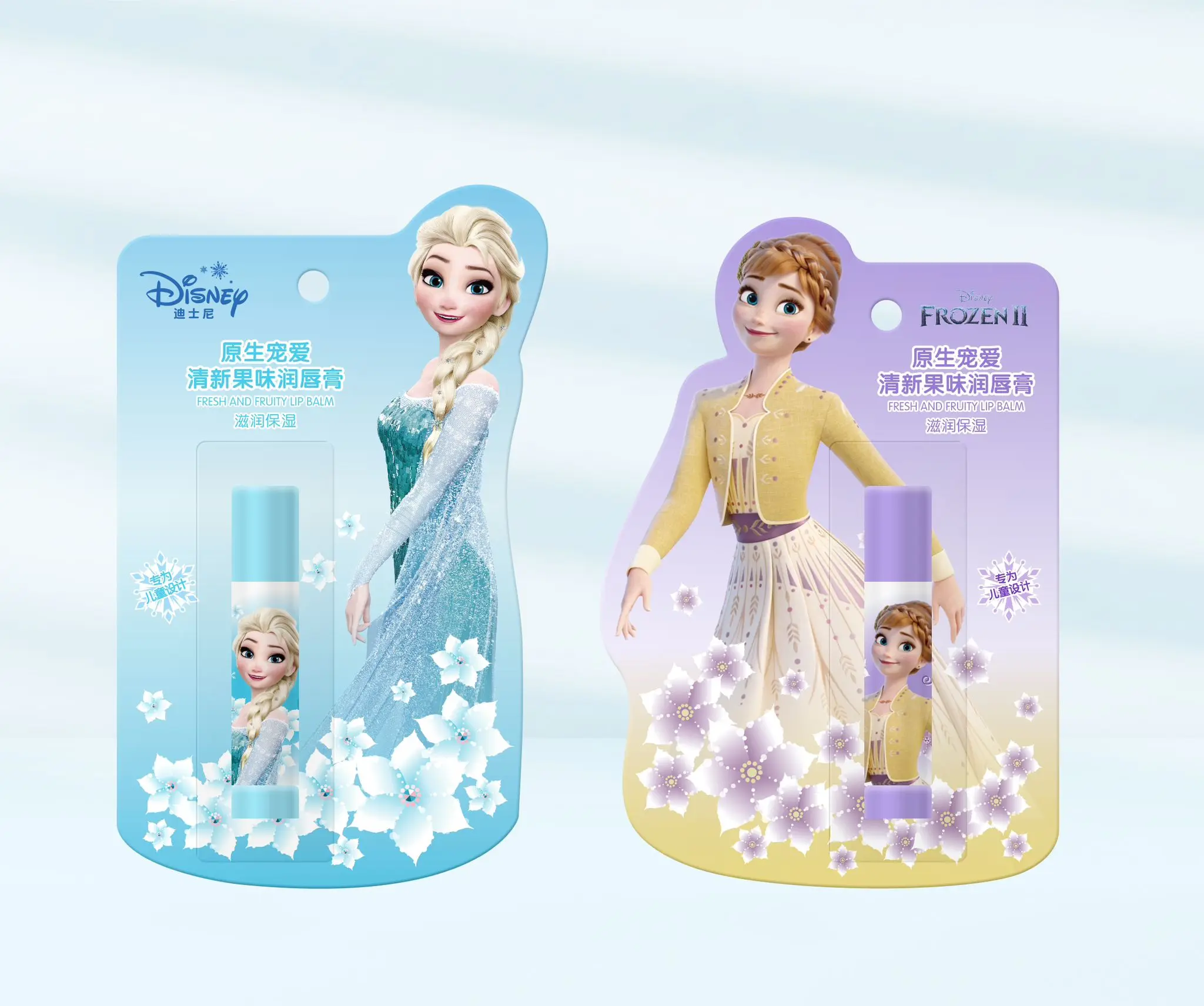 Children Tender Lip Balm (Blue/Purple) for Skincare Comfort with Vitamin E and Camellia Japonica
