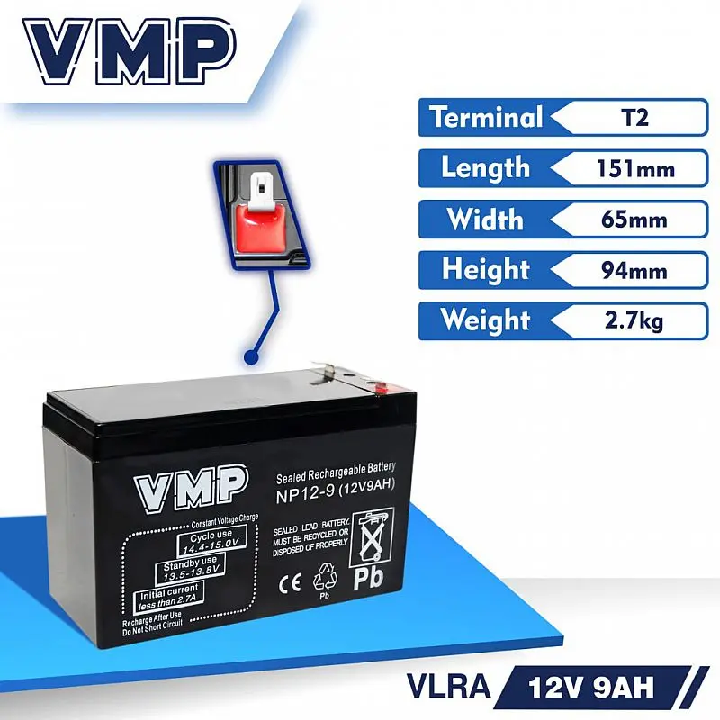 Baterai UPS VMP 12V 9Ah VMP NP12-9 Battery UPS VRLA
