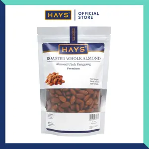 Kacang Almond Panggang Utuh 250 GRAM / Roasted Whole Almond 250 GRAM - HAYS