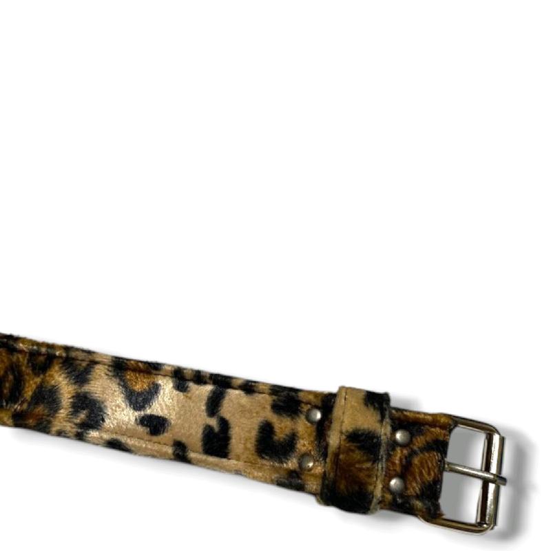Sabuk Pinggang Leopard Gesper Model Beber Macan Tiger Ikat Pinggang Pria Wanita - Bahan Sintetis Bludru - Ukuran 120cm - 7 Lobang - Besi 2
