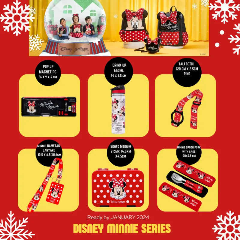 SMIGGLE X DISNEY MICKEY MINNIE DRINK UP /SPRAY BOTTLE/ LUNCHBOX/SPOON SET 8
