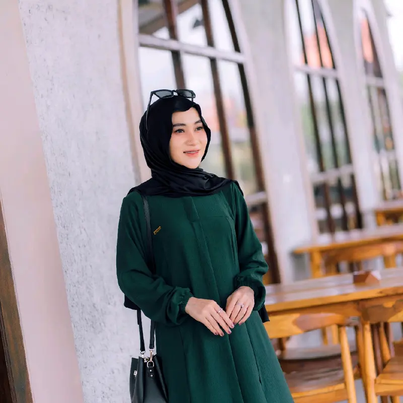 [RAMADHAN EKSTRA SERU] Abaya Elsira Cringkle Airflow Free Bros Cantik Jumbo Busui 2