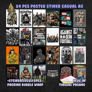 Poster Stiker Casual Football - Isi 24 Lembar - Ukuran A5 - Tinggal Tempel
