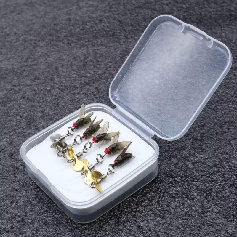 Hộp 5 Con Mồi Ruồi Giả Silicon Câu Lure Cá Mương, Rô Phi, Mương Mỏ Nhọn, Thiểu,…