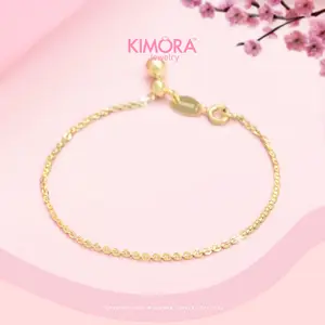 Kimora - Gelang Tangan Serut Rhodium Bracelets Wanita Anti Karat Raina Nira Simple  Gtr542
