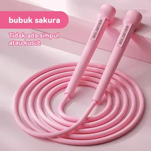 SOLOEVER Skipping Lompat Tali – Alat Skipping Dewasa Tanpa Tali Kusut Gagang Anti-Selip, Panjang Bisa Disesuaikan, Cocok untuk Dewasa & Anak, Untuk Latihan & Bakar Lemak Otot Outdoor