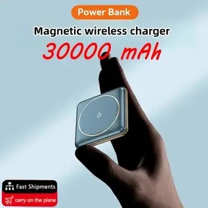 30000mAh Mini Power Bank Magnetic Wireless Charger External Battery