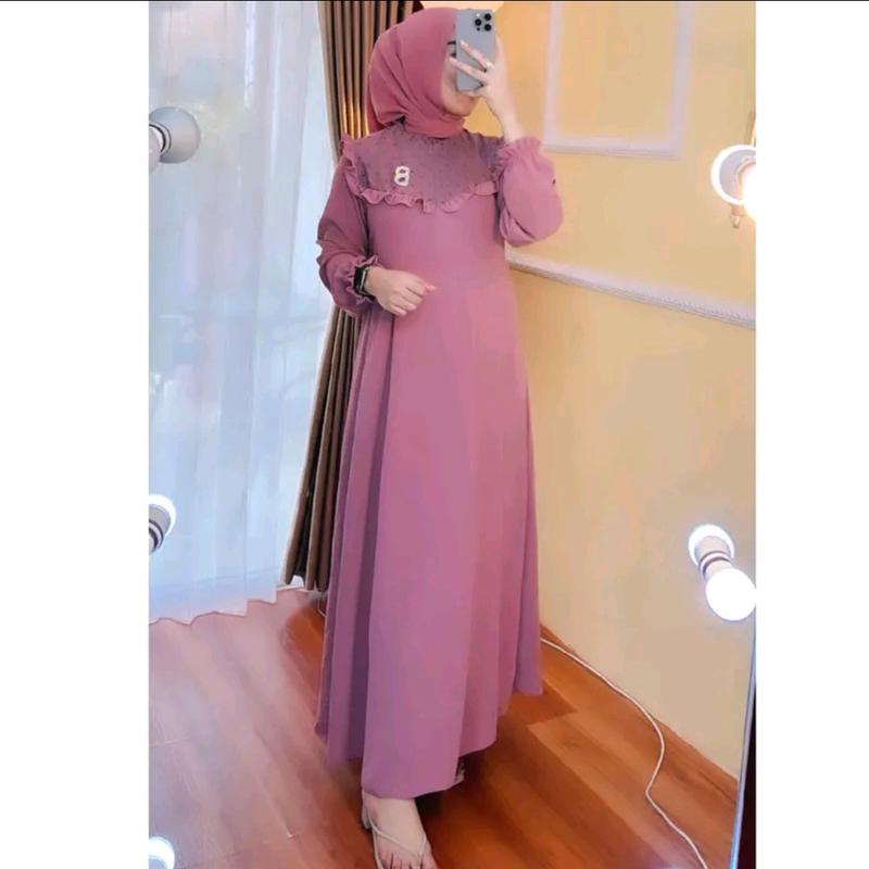 RAINA DRESS CRINCLE AIRFLOW PREMIUM RS032 Muslim Crinkle Gamis 2