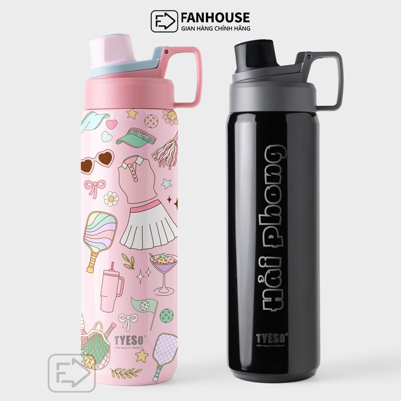 Bình giữ nhiệt thể thao TYESO PICKLEBALL 900ml chính hãng Inox 304 cao cấp giữ nhiệt 8-16h ,nắp uống bật mở dễ sử dụng ly nước thể thao có quai xách tiện lợi phù hợp gym pickleball tennis dã ngoại hỗ trợ khắc tên