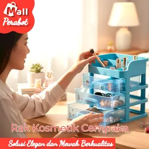 Mall Perabot | Laci Make Up Organizer | Rak Cempaka Kosmetik 3 Susun Storage Box
