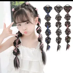 1 pcs Hair Band Ponytail Wig Anak / Kepang Ponytail  twist gaya Hip Hop Highlight Korean style