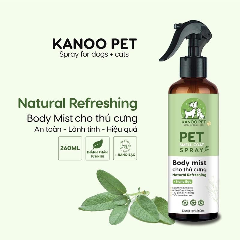 Bodymist xịt thơm khử mùi cho chó mèo Natural Refreshing - dưỡng da lông thơm lâu hương nước hoa an toàn