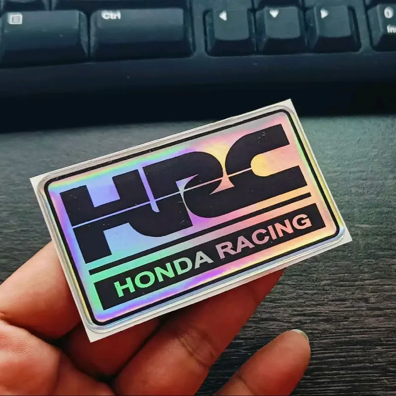 Stiker Emblem spakbor kolong Hugger Honda Vario dan Beat HRC timbul lentur 0