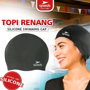 SPEEDS Topi Renang Dewasa/Topi Renang Anak/ Silicone Swim Cap / Penutup Kepala Renang All Size 017-2601