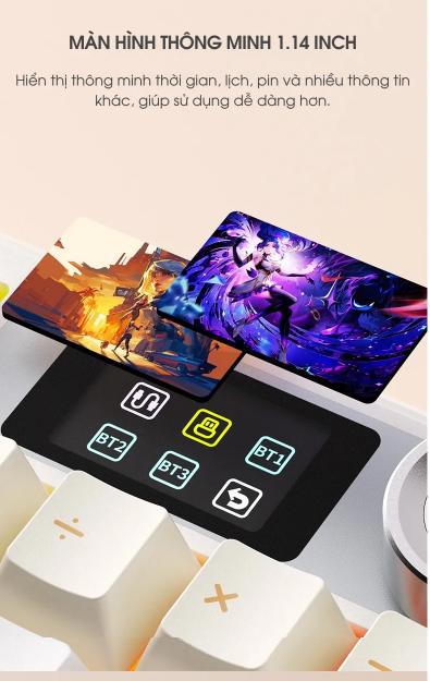 Product Introduction of Bàn phím cơ Aula F108 PRO - Fullsize kèm màn hình và núm xoay tùy chỉnh chế độ 9