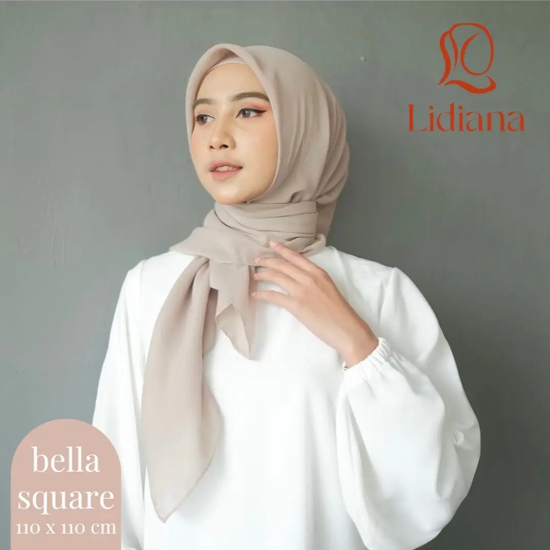 Kerudung Bella Square Polycotton Anti Letoy Anti Transparan Best Seller - Muslim, Basic, Jilbab, Empat, Segi, Wanita
