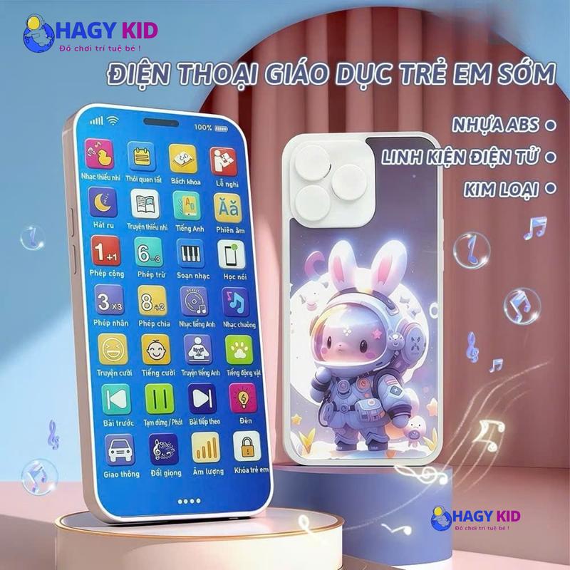Đồ Chơi Điện Thoại 28 Phím Học Nói Cho Bé Hagykid Đồ Chơi Có Đầy Đủ Hiệu Ứng Ánh Sáng Âm Thanh Rõ Ràng