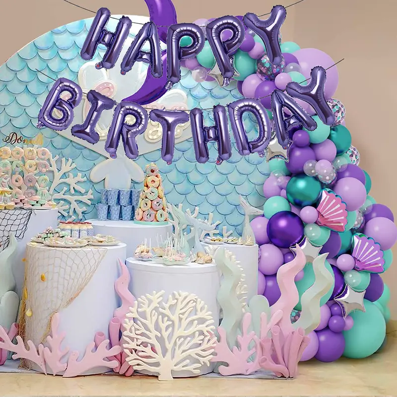 136pcs Mermaid Balloon Garland Kit for Mermaid Party Decoration Supplies, Balloons for Birthday Party Baby Shower Decoration 6
