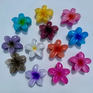 Jepit Rambut Bunga Kamboja Korea 8 CM Aksesoris Rambut Gaya Liburan di Tepi Pantai Korean Style