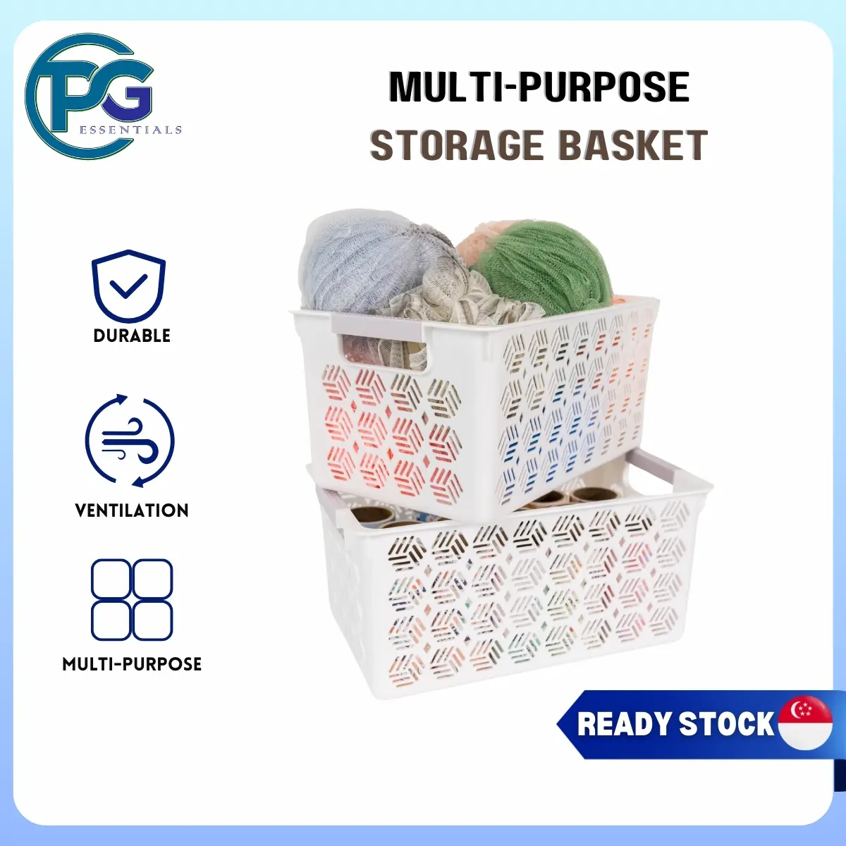 Multi-purpose Organiser Plastic Hollow Storage Basket
