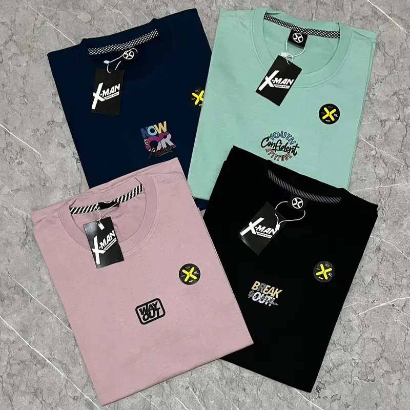 Paket 4pcs 100 ribu Kaos distro motif simpel/ Kaos harian/ Kaos murah/ Kaos distro Unisex/ Kaos oblong/ Kaos random motif/ kaos terlaris Baju Oblong Pria Katun Combed Atasan Keren 4