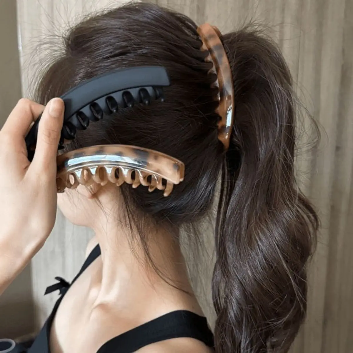 Kẹp Chuối Lười Chuối Kẹp Tóc Tóc Đuôi Ngựa Cao Cố Định Hiện Vật Kẹp Dọc Phụ Kiện Tóc Cho Nữ-ALIA